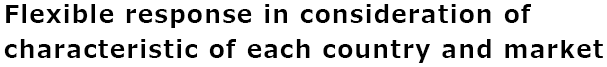 Flexible response in consideration of characteristic of each country and market